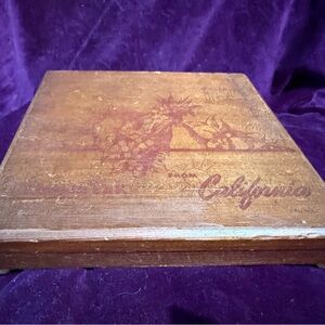 Vintage Wooden California Keepsake Box